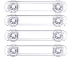 16,7 cm Babyveiligheidskastsloten, 4-packs Veiligheidsslot voor kinderkasten Babybeveiliging voor toilet, lade, koelkast, ovens Transparant