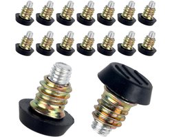 16Pcs 1/4-20'' UNC Thread Adjustable Furniture Leveling Feet, Non-slip Chair Leg Extenders Plastic Iron Table Leveling Feet with 16 Screw Nuts for Tables Chairs and Wooden Furniture