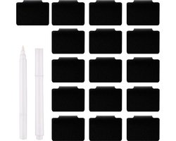 16pcs Basket Labels - Chalkboard Label Holder voor Opslagdozen - met 2pcs Witte Stiften - Labelhouder voor Mand Opslag Box
