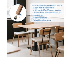 16Pcs Meubel Niveauer Voeten - 1/4-20'' UNC - Plastic Ijzer - Antislip Stoelpoot Verlengstukken