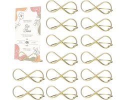 16Pcs Tafel Naamkaart Houder - Gouden Metaal Menu Kaart Houder - Tafel Nummer Stand - Plaats Kaart Houder voor Bruiloft - Feest Tafel Decoratie - Foto Display Stand