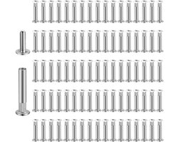 170 stuks meubelschroeven met huls en vernikkelde verbindingsschroeven - kastverbinders voor meubels en houten planken - M4 x 31-40 mm