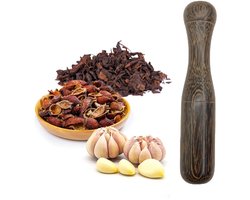 17,5 cm - Houten Voedselstamper Voor Keuken en Barkeeper - Incl. Pepermolen - Zout peper kruiden