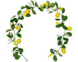 1,75m Schuim Simulatie Citroen Wijnstok - Gele Kunstmatige Citroenen als Groen Decoratie Bijlage voor Lente, Zomer, Fruit Thema, Bruiloft en Eettafel