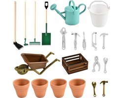 18-delige Set Miniature Tuinaccessoires voor Sprookjesfiguren en Poppenhuizen