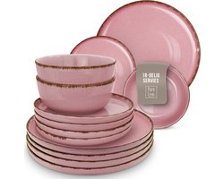 18-delige Steengoed Serviesset - Borden en Schalen Set - Essentieel Living Serviesgoed