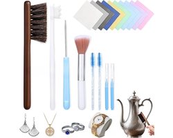18-in-1 Professionele Sieradenreinigingsset - Met Poetsdoek & Borstels voor Dieptereiniging - Laat Juwelen Weer Straffen als Nieuw - Voor Zilver, Goud, Diamanten & Oorbellen - Complete Onderhoudsset