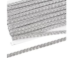 18 m Metallic Braid Lace Trim, 11mm breed, Zilver, Polyester, Casual/DIY Craft, Filigraan Gegolfd Kant Lint Voor Diy Kleding Accessoires Sieraden Ambachten Naaien Decoratie