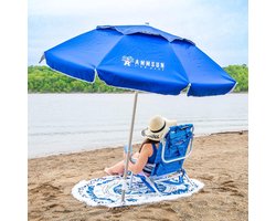 18 m Opvouwbare Draagbare Reisparasol met Zandanker, Kantel- en Ontluchtingsopening - UPF 50+ UV-bescherming - Past in Koffer - Compacte Strandparaplu voor Terras, Tuin en Strand