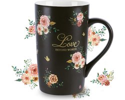 18 oz Keramische Koffiemok Drinkbeker Gepersonaliseerde Liefde Bloemen Koffiemokken met Handvat Beste Vriend