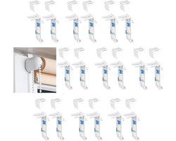 18 stuks klemdragers voor dubbel rolgordijn - reserveaccessoires voor dubbel rolgordijn zonder boren - voor jaloezieën, houten ramen, gordijnen