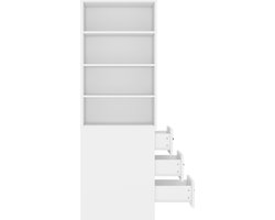 180 cm hoge, extra smalle boekenkast met zijladen - Verstelbare planken, links en rechts uitwisselbaar, geschikt voor kleine ruimtes - Sideboard, woonkamerkast, boekenkas