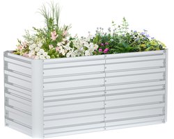 180 x 90 x 58cm Verhoogd Bed Metal Planter Verhoogd Bed Kit voor Kruid Bed Groente Bed Planting Box Garden Box Koude Frame teelt voor bloemen, fruit, groenten (Verzinkt, Rechthoekig)