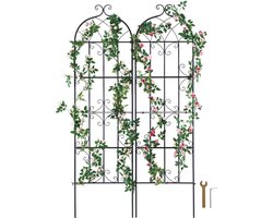 180.3 x 50.8 cm Tuintralis Voor Klimplanten, Roestvrij Metaal, Verfraait Je Tuin, 2 Pak