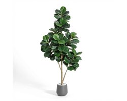 180cm Kunst vijgenbladboom - natuurgetrouwe kunst Ficus Lyrata met plantenpot - staande kunstplanten voor binnen decoratie thuis kantoor woonkamer - cadeau voor huisvesting