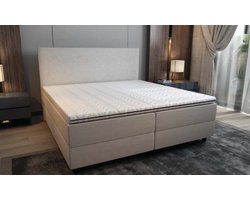 180x200 Boxspring Set Beige | 7-Zone Pocketvering Matras + Topper | Dolcezza - Topkwaliteit