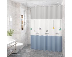 180x200cm - Badkamer Douchegordijn - Sneldrogend Badgordijn met Haken - Waterdicht en Schimmelwerend Douchegordijn - met 12 Douchegordijnringen - voor Douche en Bad