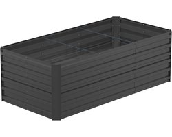 180x90x58cm Zwart Metalen Bloempot voor Verhoogde Bloembedden, 975L Verzinkt Staal, Rechthoekig Plantenbed om Zelf te Bouwen, Outdoor Plantenbak voor Groenten/Bloemen/Fruit/Kruiden, NAIZY