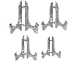 18cm opvouwbare messing vernikkelde bordenstandaard - handgemaakt - boekenstandaard 2800 - zilverstandaard bordenstandaard voor sieraden