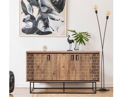 18mm Sapphire multifunctionele kast | 100% Melamine | Handgrepen, Poten | 140x80x40cm | Aan de Wand te bevestigen | Atlantic Pine Zwart