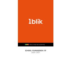 1blik Schoolagenda EF 2026/2027 - Slimme Planagenda (Standaardeditie) voor PO, VMBO, HAVO, VWO, VSO, HBO