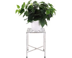 1pc metalen plantenstandaard - verouderd wit - zonder plant