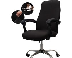 1st Zwart - Stoel Hoes-Stoelhoezen-stoelen stretch -Hoes voor gamingdraaistoelAfneembaar en wasbaarmet -Bureaustoelhoes - Universele stretch bureaustoelhoes-hoezen voor computerstoelen - zitkussen - wiebelkussen - zit kussen - zitkussens