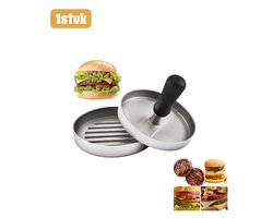 1stuk - Hamburgerpers - Antiaanbaklaag Hamburgerpers - Voor het maken van gelijkmatige hamburgers - Veganistische hamburgerpers - Keukengereedschap - Met handvat - Zwart