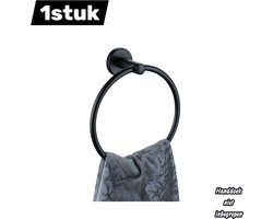 1stuk - Handdoekring - roestvrij staal - handdoekrek voor in de badkamer - opbergrek - badkameraccessoire - wandmontage - matzwart
