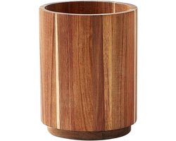 1stuk - Keukenrek voor bestek - Keukenorganizer - Voor Aanrecht Organizer - Bestek Lepel Spatel - Gereedschap Bestekbak - keukengerei houder hout - 360° draaibaar - Natuurlijke houtkleur