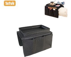 1stuk - Opbergzakje - Opbergzakje voor op de bank - Geschikt voor opbergruimte op de bank - Voor afstandsbedieningen, mobiele telefoons en tijdschriften - Zwart