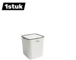 1stuk - prullenbak - Mini-prullenbak - Kleine Afvalbak met Deksel - Compacte Vierkante Prullenbak voor Bureau, Slaapkamer en Badkamer - Geschikt voor woonkamer en slaapkamer - wit