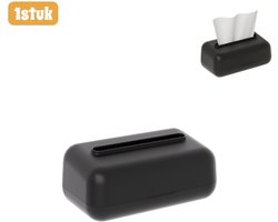 1stuk - Tissuebox - Tissue houders - Grote afgeronde hoeken - Ingebouwd veermechanisme - Geschikt voor voertuigen, woningen en salontafels - Minimalistische opbergdoos - zwart