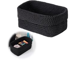 1stuks- Geweven opbergmand - Plastic opbergdoos/mand - Toiletpapiermand - Perfect voor woonaccessoires - (21 cm * 13 cm * 15,5 cm)