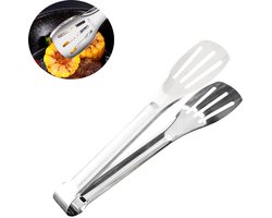 1stuks- Keukentang- 23.3cm -Vleestang- keukenpincet- serveertang- Voedseltangen - grilltang-keuken tang-keukentang rvs- Keukentang-keuken kookgereedschap - Multifunctionele Rvs Voedsel Serveertang-Geschikt Voor Koken, Grillen En Serveren