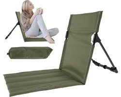 1Stuks(groente) opvouwbare kampeerstoel - Opvouwbare strandstoel - campingstoel buiten - draagbare opvouwbare campingstoel met opbergtas, lichtgewicht strandvloerstoel, strandloungestoel voor vissen, barbecues, wandelen,picknicken