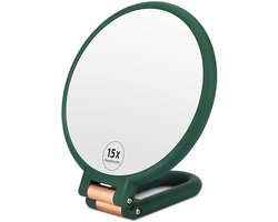 1X 15X Vergrotende Spiegel, Dubbelzijdig Make-up Spiegel Handheld, Opvouwbaar Reisspiegel voor Vrouwen en Mannen