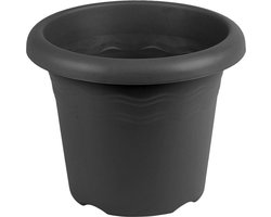 1x Antraciete plantenbakken/bloempotten 30 cm - Woon/tuinaccessoires/decoratie - Ronde bloempotten/plantenpotten voor binnen/buiten