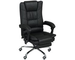 1x Bureaustoel - Ergonomische bureaustoel met massage - Leren bureaustoel met warmtefunctie - Zware bureaustoel voor thuiskantoor