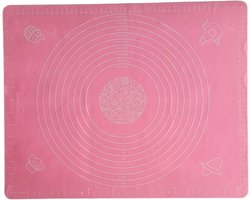 1x deegmat - siliconen bakmat - anti kleef - herbruikbaar - vaatwasserbestendig - bak spullen voor taarten - roze 50x40cm - oDaani