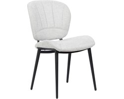 1x Eetkamerstoel Noa – Lichtgrijze Stof – Metalen Onderstel – Modern en Comfortabel