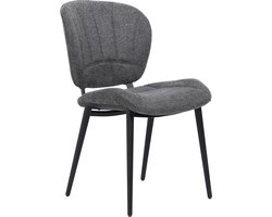 1x Eetkamerstoel / Stoel Nolah - Belfast Antraciet - Metalen poot