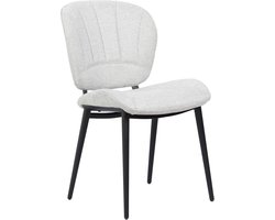 1x Eetkamerstoel / Stoel Nolah - Belfast Light Grey - Metalen poot