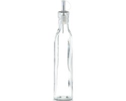 1x Glazen azijn/olie flessen met schenktuit 270 ml - Zeller - Keuken/kookbenodigdheden - Tafel dekken - Azijnflessen - Olieflessen - Doseerflessen van glas