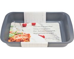 1x Grijze rechthoekige glazen ovenschaal 1,8 liter 29,5 x 18 x 5 cm - Ovenschotel schalen - Bakvorm - Ovenschalen