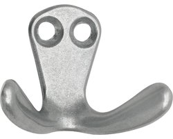 1x Luxe kapstokhaken / jashaken zilver - hoogwaardig aluminium - 2,2 x 3,3 cm - zilveren kapstokhaakjes / garderobe haakjes