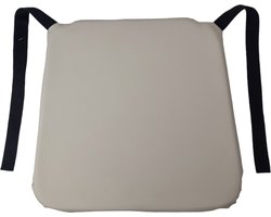 1x Monaco Stoelzit - Sand - Lederlook - Beige - Kunstleder - Stoelkussen - Zitkussen - 43,2cmx40,8cmx4cm
