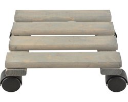 1x Plantenonderzetter/multiroller vurenhout 28 cm - 100 kg - Woonaccessoires/decoratie houten planken/trolley voor kamerplanten