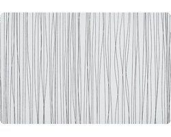 1x Rechthoekige placemats metallic wit 30 x 45 cm - Zeller - Tafeldecoratie - Borden onderleggers van kunststof