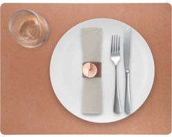 1x Skinnatur Placemat leder – Copper – Koper – 45x35cm - gerecycleerd leer – tafeldecoratie - onderlegger